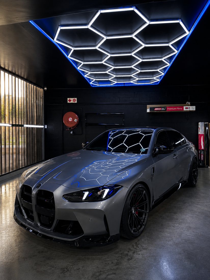 BMW M4 under studio lighting at Xtreme WorX, Lansdowne